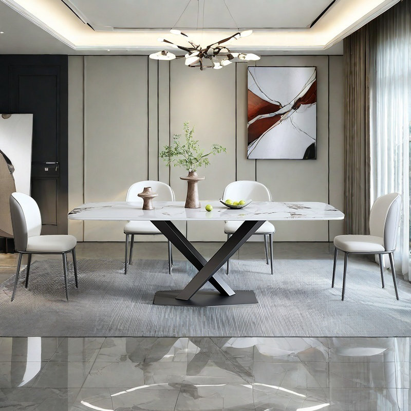 Table de salle à manger et chaises Modern Modern, H 29,5 po x L 55,1 po x l 31,4 po
