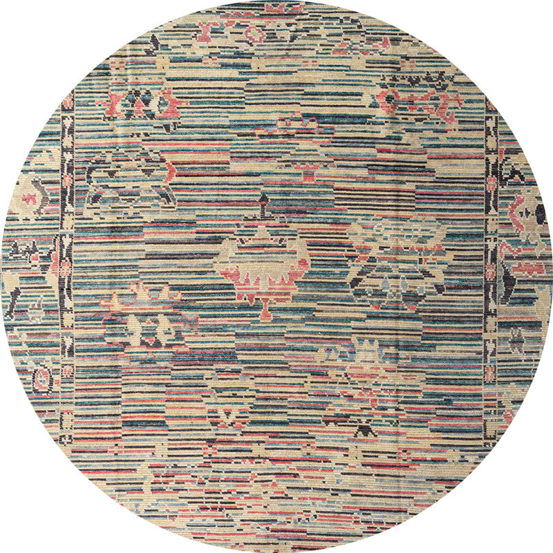 Abstract Indoor Rug, Round 6'