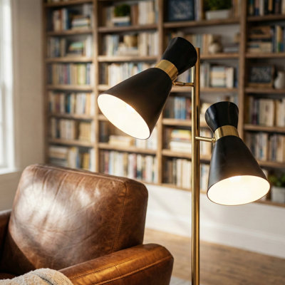 Modern Livingroom Brassed Gold Floor Lamp