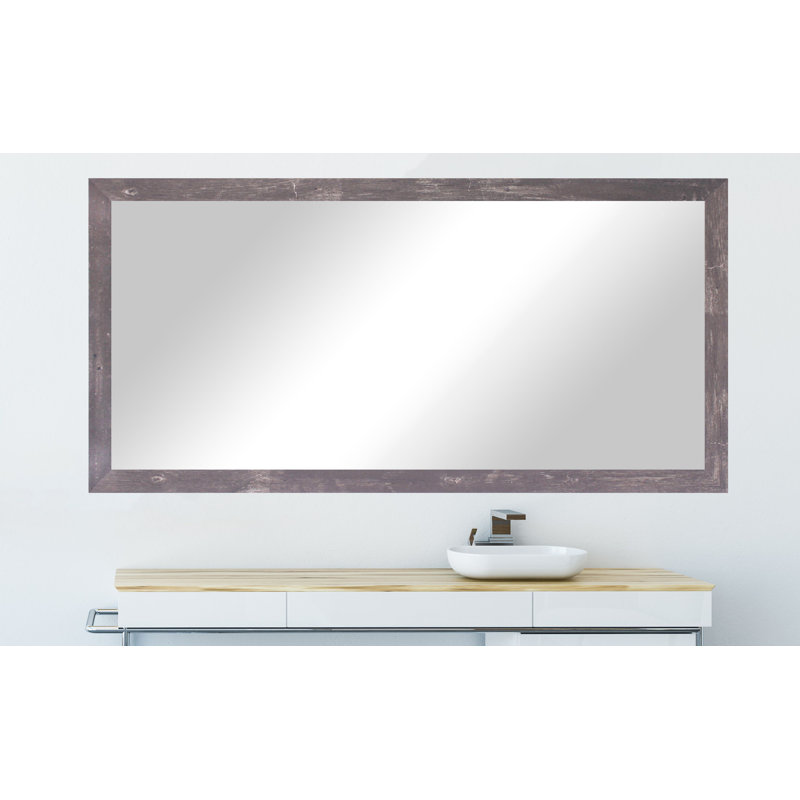 Hensel Wood Flat Wall Mirror, 56" H x 35" W