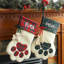 Dog Paw with Custom Pet Name Stocking