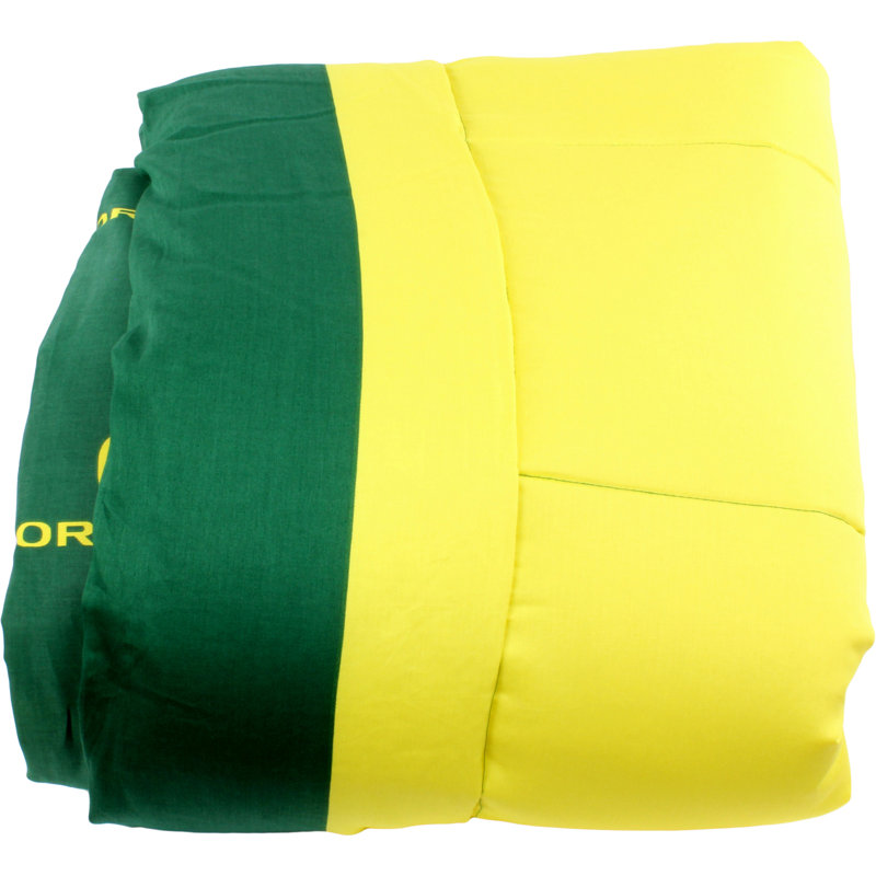 NCAA Sateen Comforter, King Comforter + 2 King Shams, Oregon