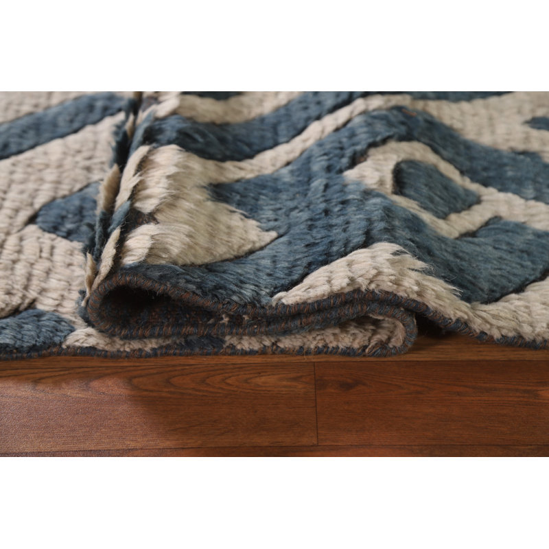 Tapis oriental bleu marine marocain 6 x 8