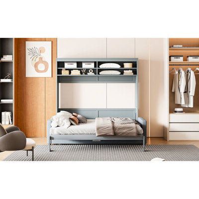 Gray Queen Size Wall Bed With - Comfortable Sleep, Space Saving, Unique Storage, Dual Piston Design For Ease Of Use Seamlessly Blends And , Easy To Stow, Good Apartment
