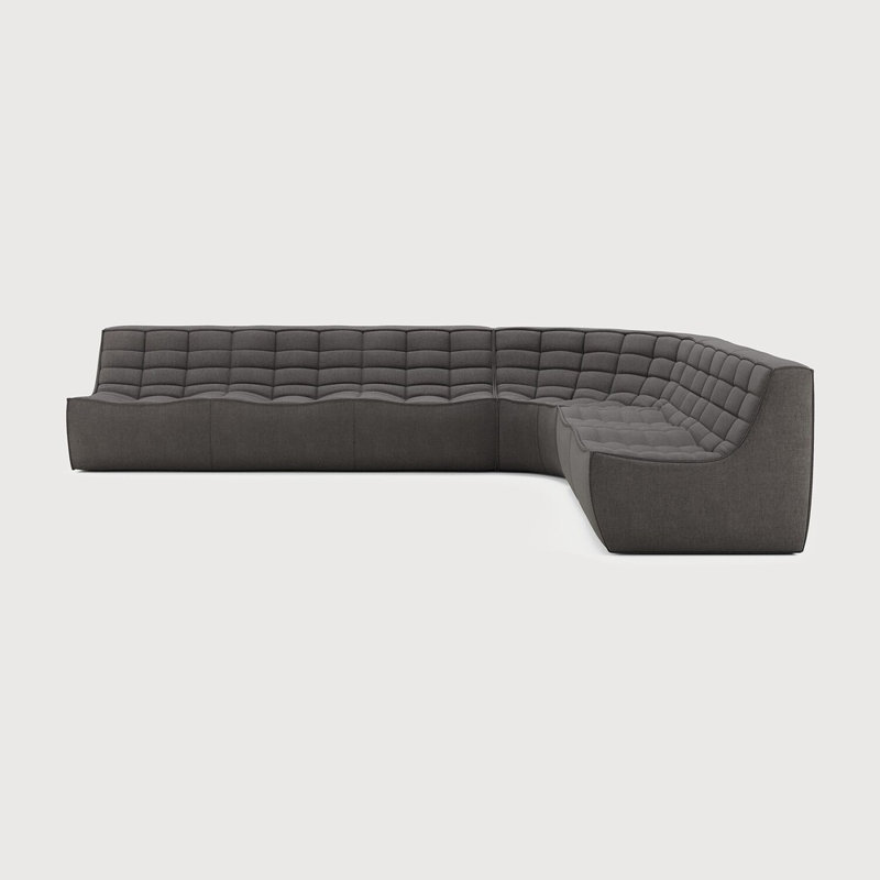 N701 Modular Sofa Set - Combo Left - 1 Seater + 3 Seater + 90° Round Corner, Old Saddle Genuine Leather