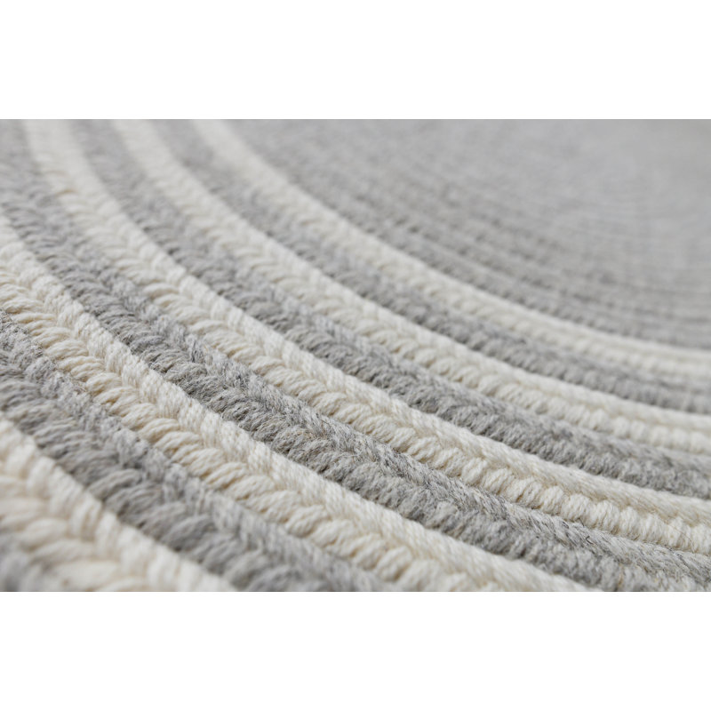 Tapis gris en laine tressé Mccullar, Rond 10 pi