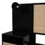Élégante base de lit en bois massif noir avec 2 tables de chevet et lampes pratiques, pour une belle chambre noire. , Style moderne