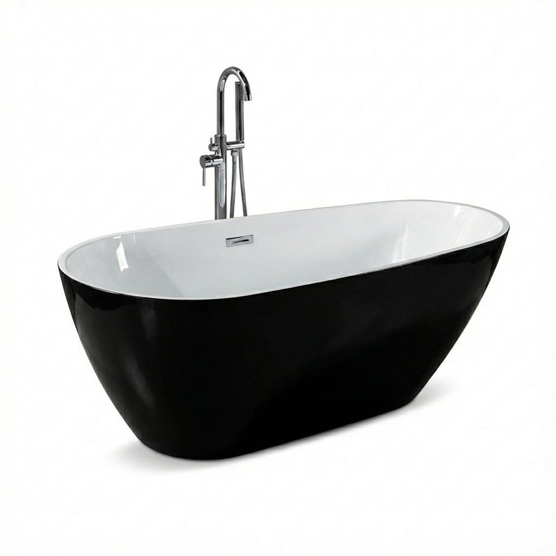 Baignoire de trempage autoportante en acrylique 67 po - antidérapante, certifiée cUPC, 67 po