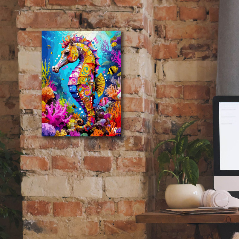  «The Scenic Seahorse» par Dean Russo, art mural sur toile, 12 po x 16 po, 12"x16"