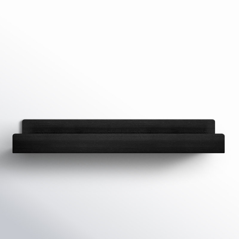 Dezerea Lipped Wall Mounted Shelves, 3.5" H x 24" W x 7.25" D, Black