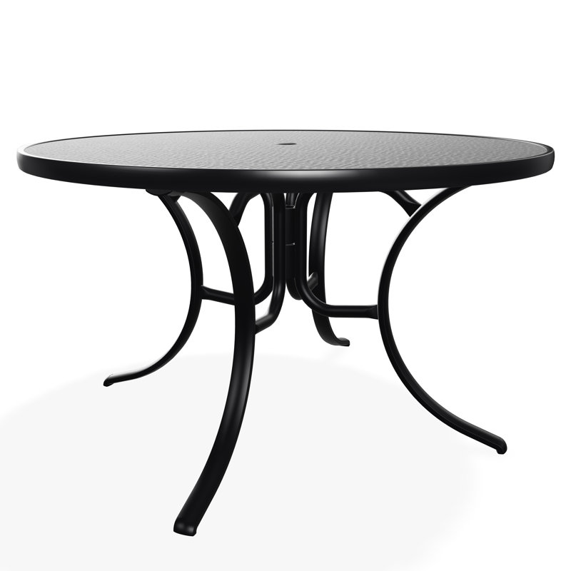 Outdoor Round Dining Table, Black