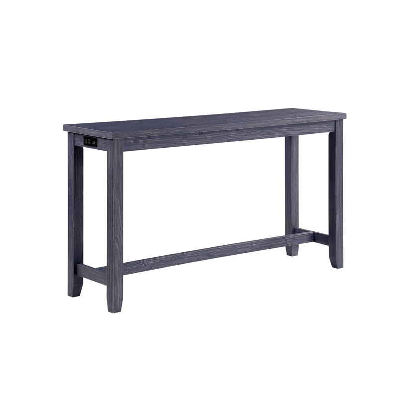 Ensemble de table de salle à manger 4 pièces, 4 pièces: table, 3 chaises, Bleu antique / gris, H 36 po x l 64 po x P 18 po