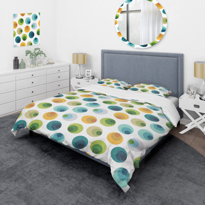 Green/Blue Microfiber 2 Piece Duvet Cover Set