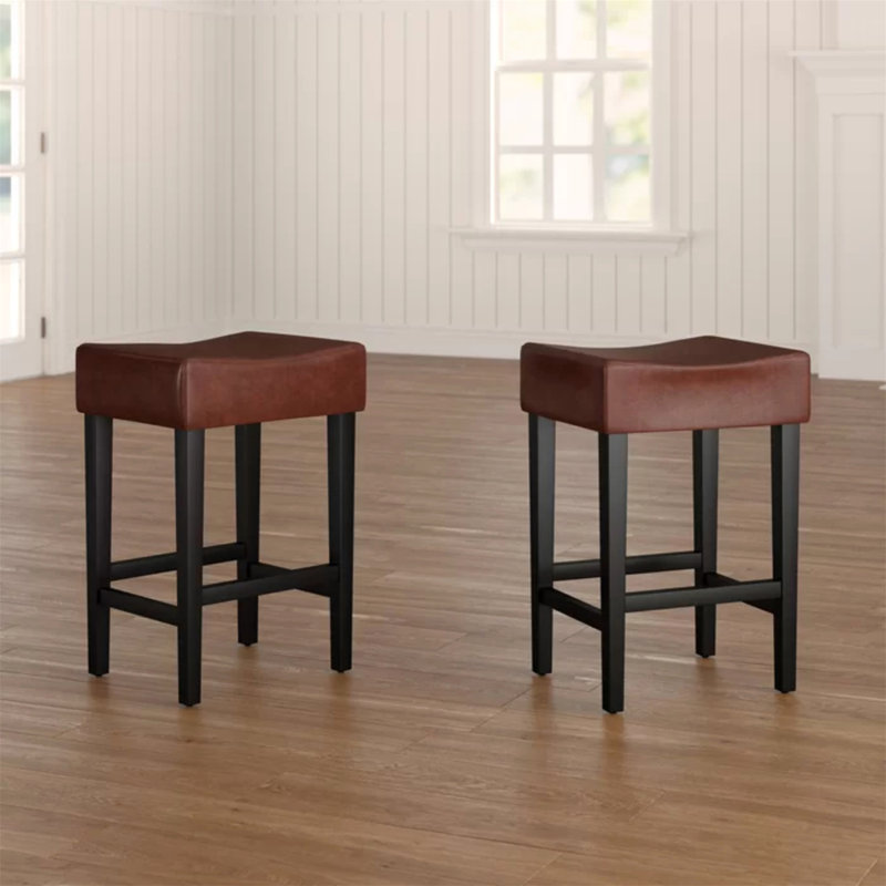 Leather Counter Stools Set, Enhancing Any Space With Comfort And Style, Brown