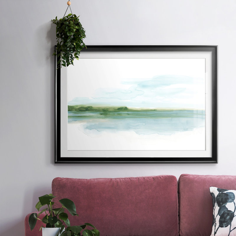 Green Ribbon Coast II, reproduction d'art encadrée, Noir, H 15 po x l 21 po x P 1,5 po