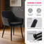 Velvet Upholstered Dining Chairs With Armrests & Diamond Tufting  -931277656