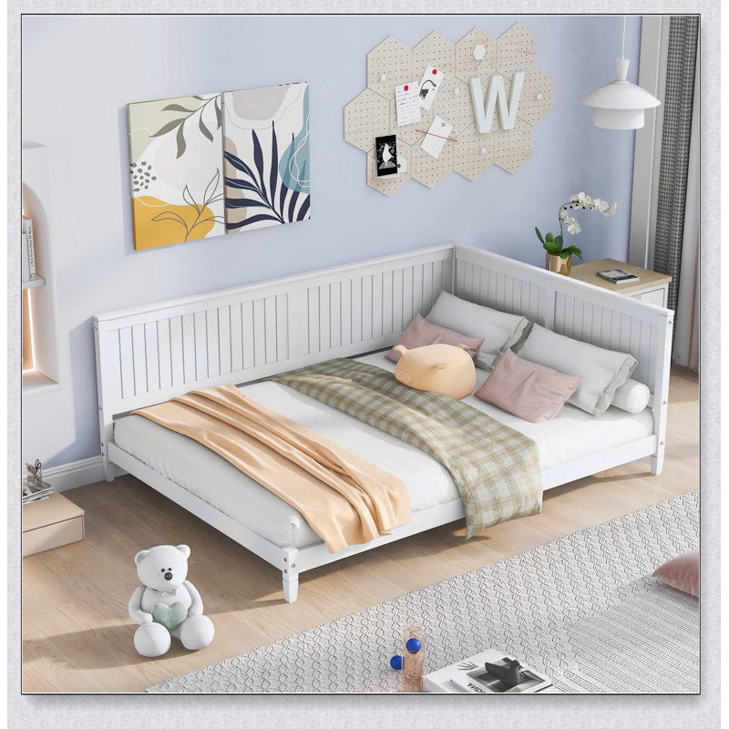 Lit de jour / canapé en bois, Complet/Double, Blanc