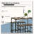 5 Piece Dining Table and Stools Set with Steel Frame and Bracket