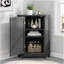 Armoire de salle de bain noire en coin avec tablette réglable
