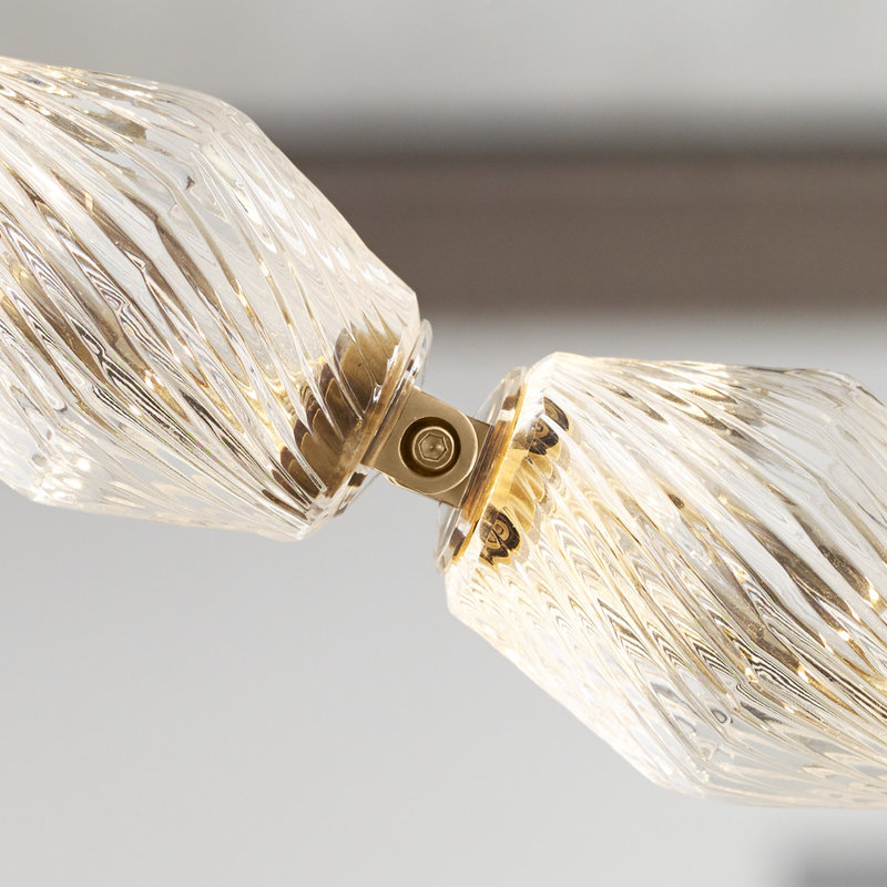 Collier LED Chandelier, Natural Brass, 132"