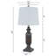 Hollymead 24 po. Lampe de table rétro traditionnelle en résine brune pour bureau / table de chevet / table de chevet