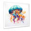 Orange et méduse bleue Jive IV - art mural méduse-1111438462-1111438463