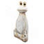 Figurine de grenouille blanche 11,4x8,3x24,8 "avec bras et yeux dorés