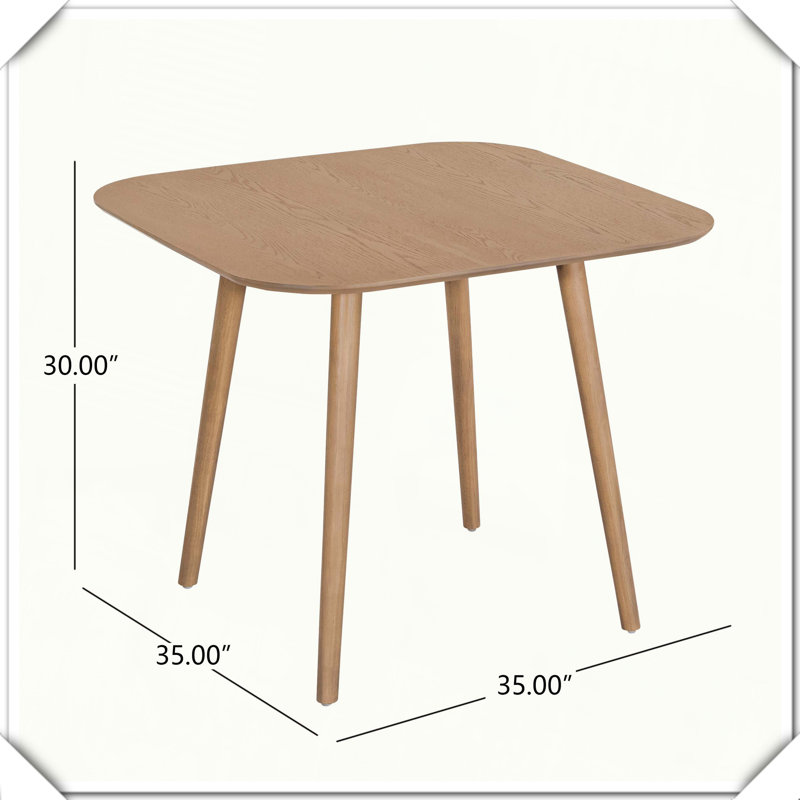 Square Dining Table Sturdy Durable Stylish Practical Versatile Functional Compact, Light Natural