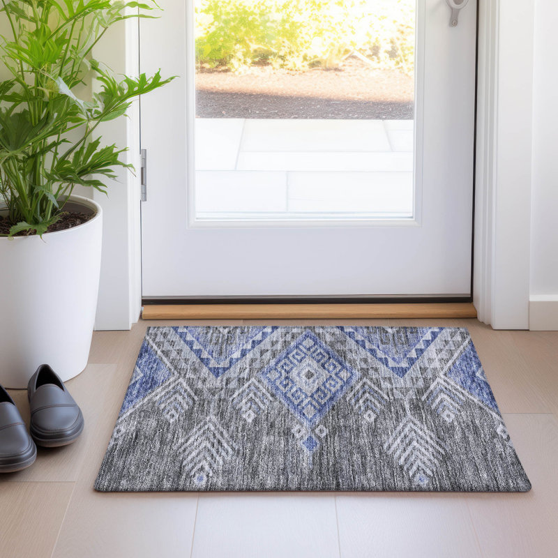 Pewter Flat Woven Synthetic Washable Non-slip 10' x 14' Area Rug