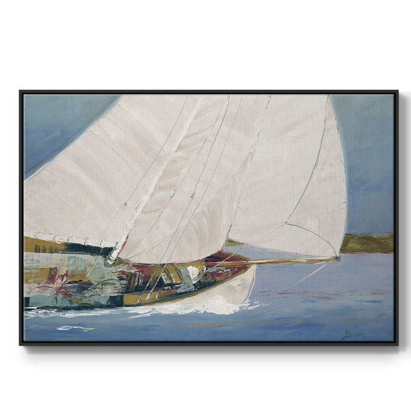 LAC SAILING, reproduction d'art sur toile encadrée, H 41 po x l 27 po x P 2 po, Noir