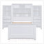 Lit plateforme simple en bois avec armoire verticale tout-en-un et 4 tiroirs de chaque côté, maximisant le rangement et le style-268621376