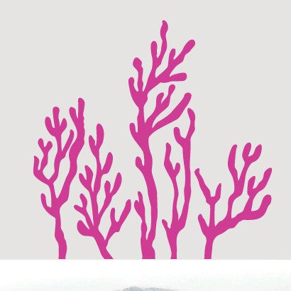 Décalcomanie murale corail, Rose vif