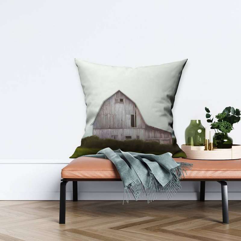 Rustic barn - 26"x26" Throw pillow - Poly twill - Print on demand, 26" x 26", Polyester/Polyfill