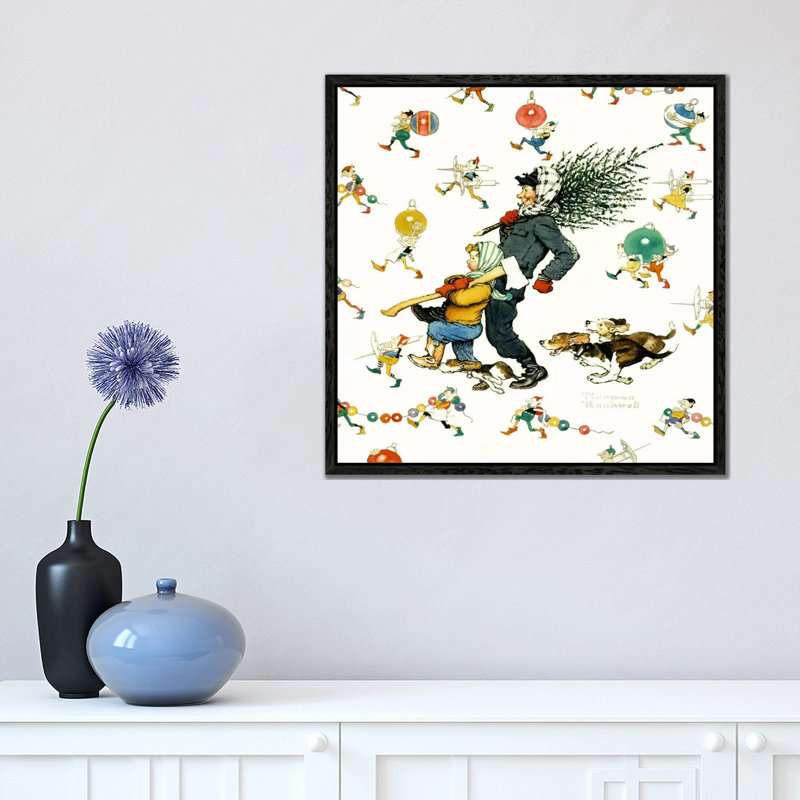 Bringing Home The Tree #2 - Print, Black Framed, 45.72 cm H x 45.72 cm W