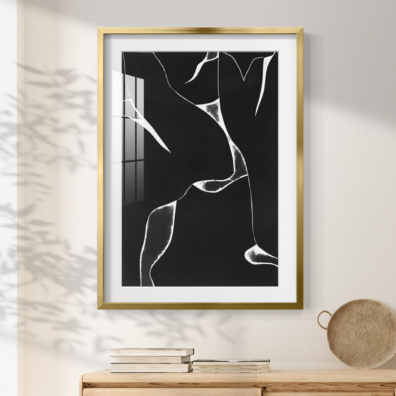 Night Bloom II -Framed Print, 25.5'' H x 17.5'' W, Gold
