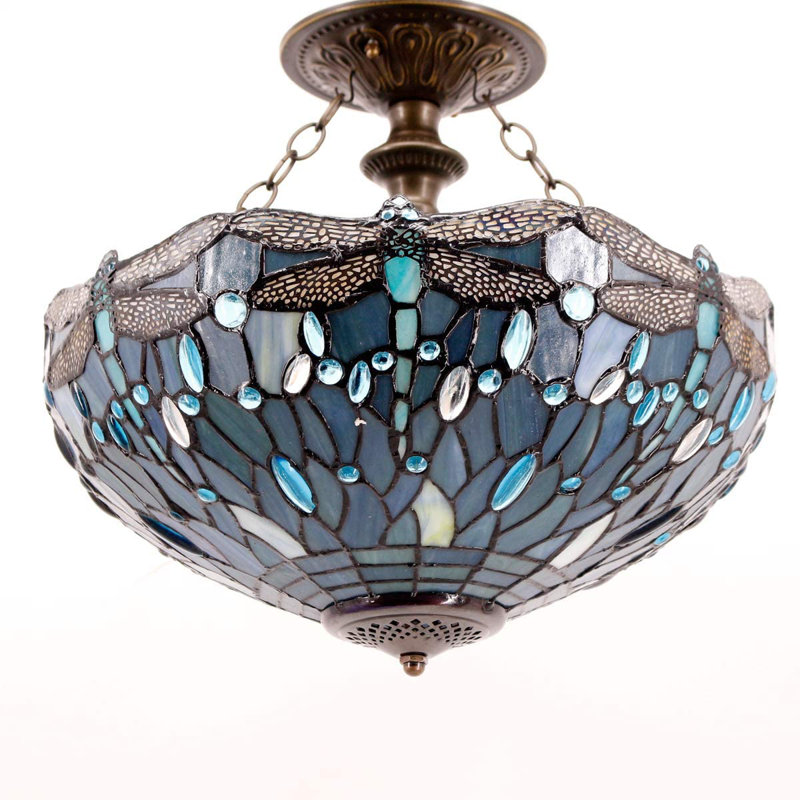 Plafonnier semi-encastré 16 po Tiffany