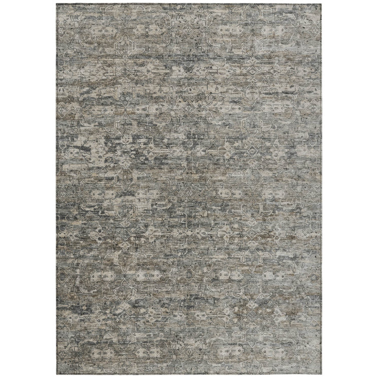 Machine Washable Indoor/Outdoor Hashlamoun ACN2324 Ikat Rug