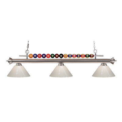 Luminaire suspendu linéaire à 3 lumières pour table de billard Chapa