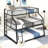 Twin XL/Full XL/Queen Triple Bunk Bed with Long and Short Ladder and Full-Length Guardrails,Black-112217978