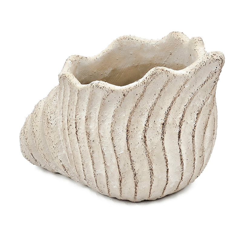 Pot à fleurs 11,5x7x7 pouces sable et ciment pour décoration rustique avec des herbes traînantes