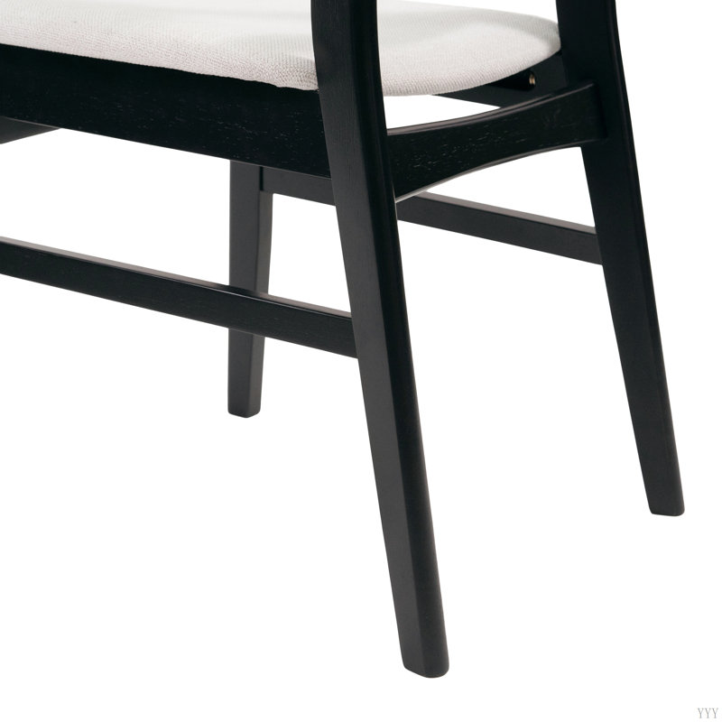 Ensemble de salle à manger 5 pièces de style Mid-Century moderne, structure en bois d'hévéa, une table et 4 chaises rembourrées