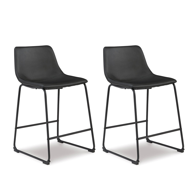 Tabouret de bar et de comptoir Ashtin, Noir, Tabouret de comptoir (hauteur d'assise de 25,75 po