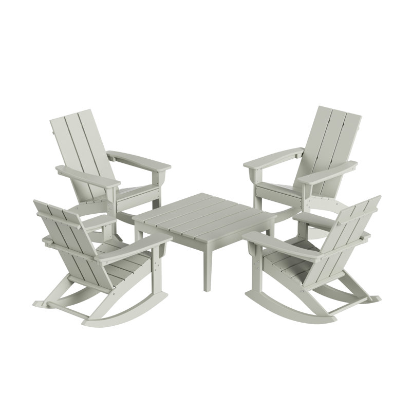 Joubert Outdoor Adirondack Chair With Table, Sand