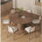 Vintage style solid wood round dining table-110728832