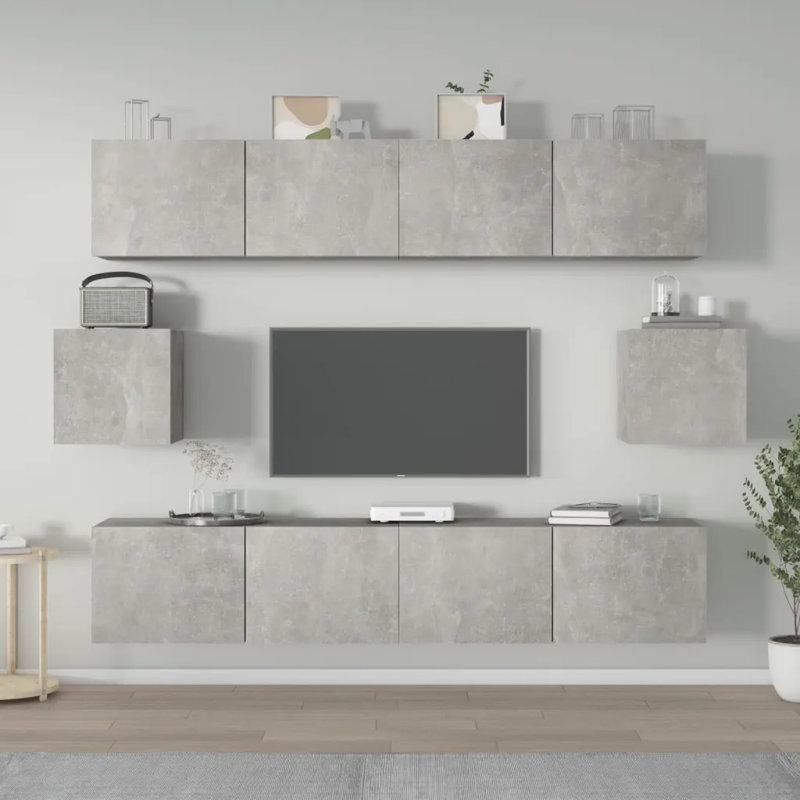 Mantador TV Stand, 80cm W x 30cm D x 30cm H, Concrete Grey