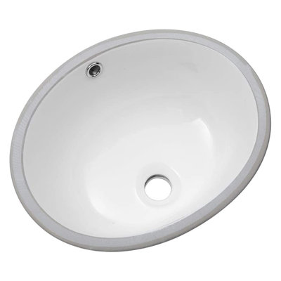 Dcolora 16 " Ceramic Oval Bathroom Sink and Overflow Hole