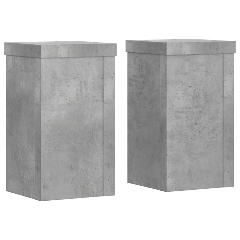 Plant Stand - Set of 2, 18cm H x 10cm W x 10cm D, Concrete Grey