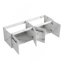 Meuble-lavabo mural de 60 po avec lavabo, lavabo double en résine à rebords épais, ensemble KD