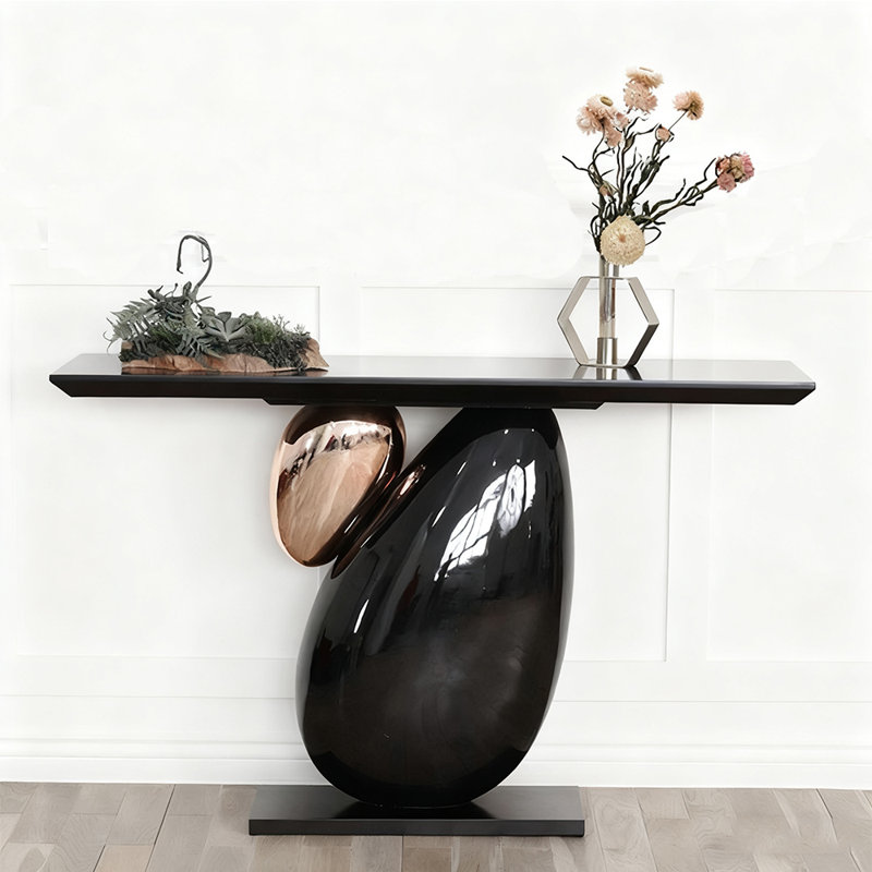 Table de véranda simple de style moderne., H 34,6 po x l 47,2 po x P 15,7 po