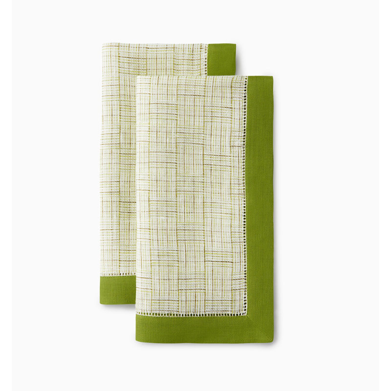 Mikelina Linen Square Napkins, Fern